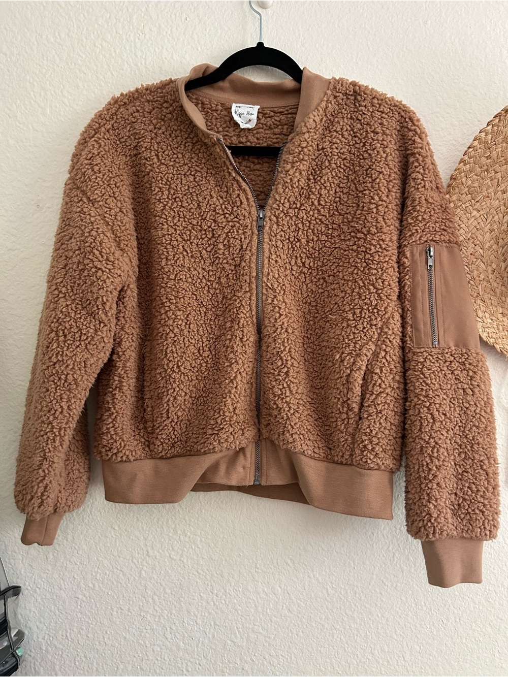 Fuzzy Zip Up Jacket - Picture 1 of 3